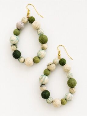 Kantha Waves Teardrop Earrings